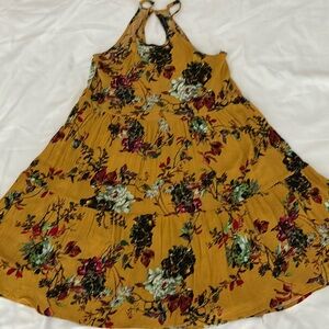 Staccato floral print mustard tank dress